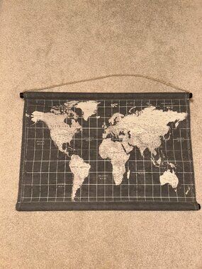 Canvas Globe Map Poster